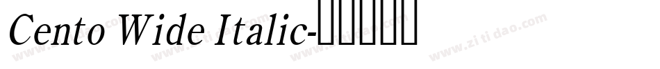 Cento Wide Italic字体转换